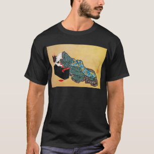 Camiseta 酔った女, mujer bebida 北斎, Hokusai