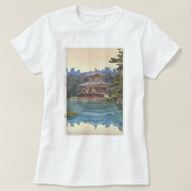 Camiseta 金 閣 寺, Kinkaku-ji, Hiroshi Yoshida, Woodcut (Diseño del anverso)