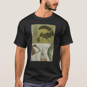 Camiseta 鏡 を 見 る 女, 歌 Mujer que ve espejo, Utamaro, Ukiyoe