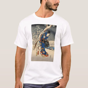 Camiseta 雪の芸者, 豊国 Geisya en nieve, Toyokuni, Ukiyo-e