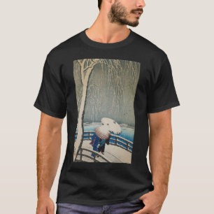 Camiseta 雪 に 傘, 古 paraguas 邨 en Nieve, Koson, Ukiyo-e