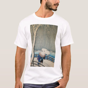 Camiseta 雪 に 傘, 古 paraguas 邨 en Nieve, Koson, Ukiyo-e