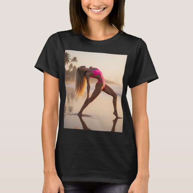 CAMISETA 高級リゾートの南国の浜辺で美しい女性が高級グラビアモデルが素晴らしいポーズをしてくれました (Anverso)