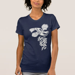 Camiseta 鷹 de halcón y camellia 椿