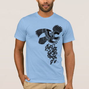 Camiseta 鷹 de halcón y camellia 椿