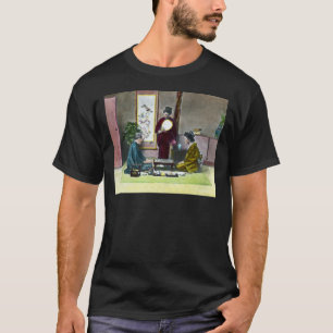Camiseta 麻雀 tradicional de Mahjong del japonés del vin