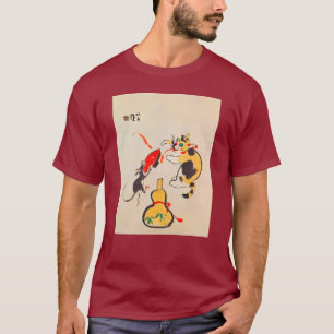 Camiseta 鼠 と 猫, 栖 gato y ratón, Seihō, arte japonés
