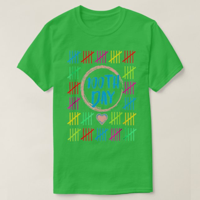 Camiseta 00 Days Smarter Counting Tally Marks 00Th Day Of S (Diseño del anverso)
