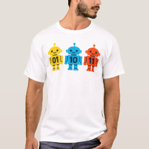 Camiseta 01 10 11 Robots Código Binario Diseño Lindo Tech