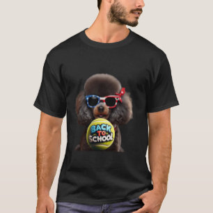 Camiseta 01 Caniche Miniatura Pelota de Tenis Regreso a la