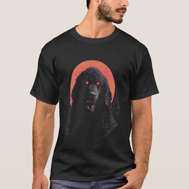 Camiseta 01 Caniche Negro Halloween (Anverso)