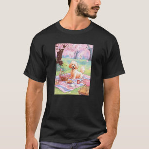 Camiseta 01 Caniche Toy Flor de Cerezo Perro Divertido Pícn