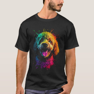 Camiseta 01 Diseño de cabeza de caniche con un perro en él