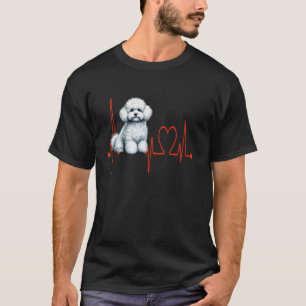 Camiseta 01 Perro Caniche Maltés Mi Ritmo Cardíaco EKG Perr