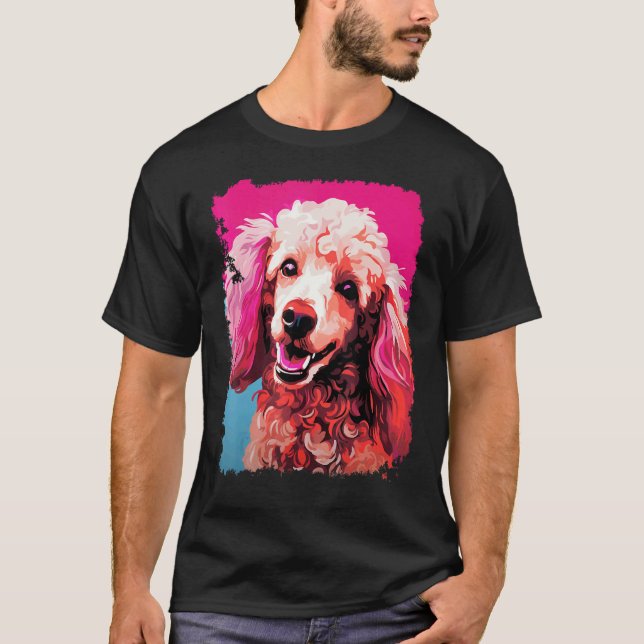 Camiseta 01 Perro Caniche Rosa (Anverso)