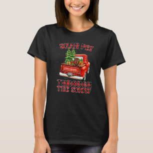 Camiseta 01 Poodle Shar Pei La Nieve Camión Navidad Plaid
