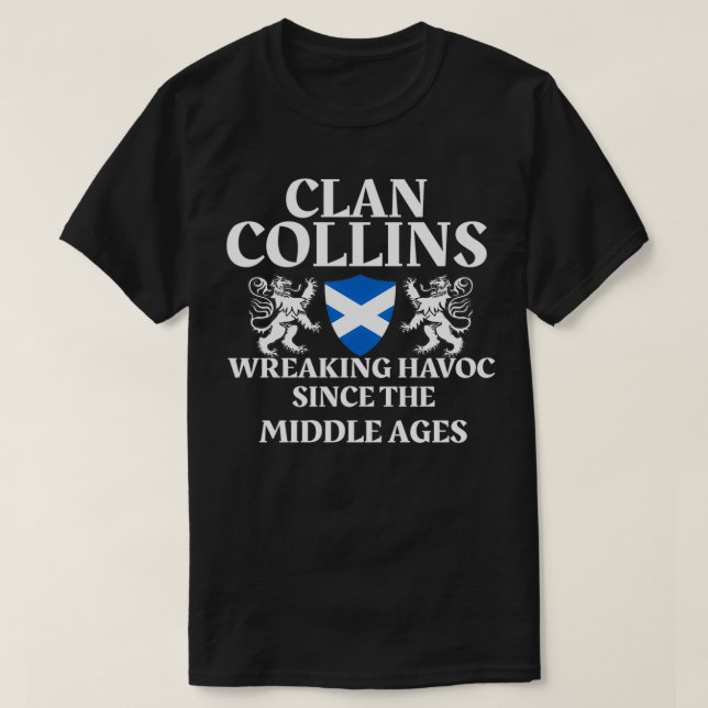 Camiseta 035066 Clan Collins Scottish Family Kilt Tartan Li (Diseño del anverso)