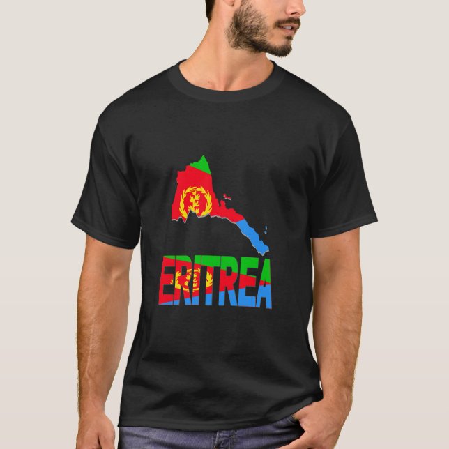 Camiseta 06256 Eritrea Map Eritrean Flag Africa (Anverso)