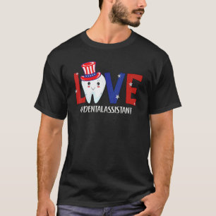Camiseta 0 4 de Julio Diente Asistente Dental Pediátrico De