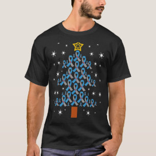 Camiseta 0 Cinta Azul y Gris Árbol de Navidad Diabetes Tipo
