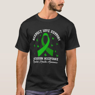 Camiseta 0 Cinta Verde de Concientización sobre Salud Menta