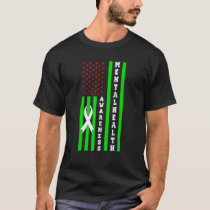 Camiseta 0 Conciencia de la Salud Mental en la Bandera Amer