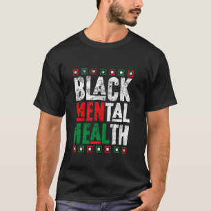 Camiseta 0 Conciencia de Salud Mental Negra Hombres Negros
