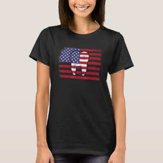 Camiseta 0 Dentista Angustiado Bandera Americana 4 De Julio