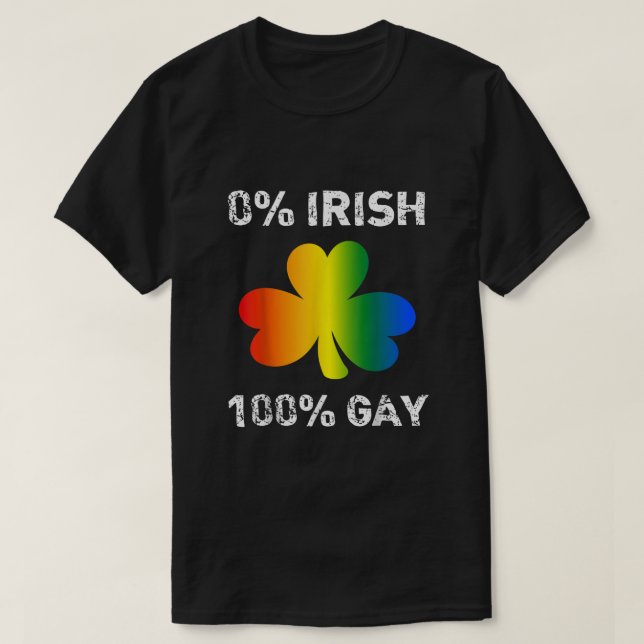 Camiseta 0 Día irlandés de 100 gays Divertido San Patrones (Diseño del anverso)
