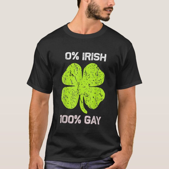 Camiseta 0 Día irlandés de 100 gays Divertido San Patrones (Anverso)