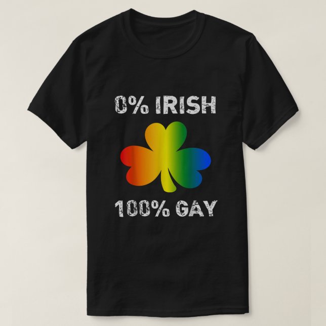 Camiseta 0 Día irlandés de 100 gays Divertido San Patrones (Diseño del anverso)