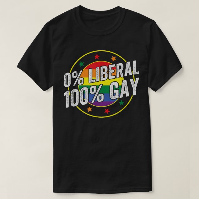 Camiseta 0 Diseño liberal 100 LGBT gay para conservadores (Diseño del anverso)