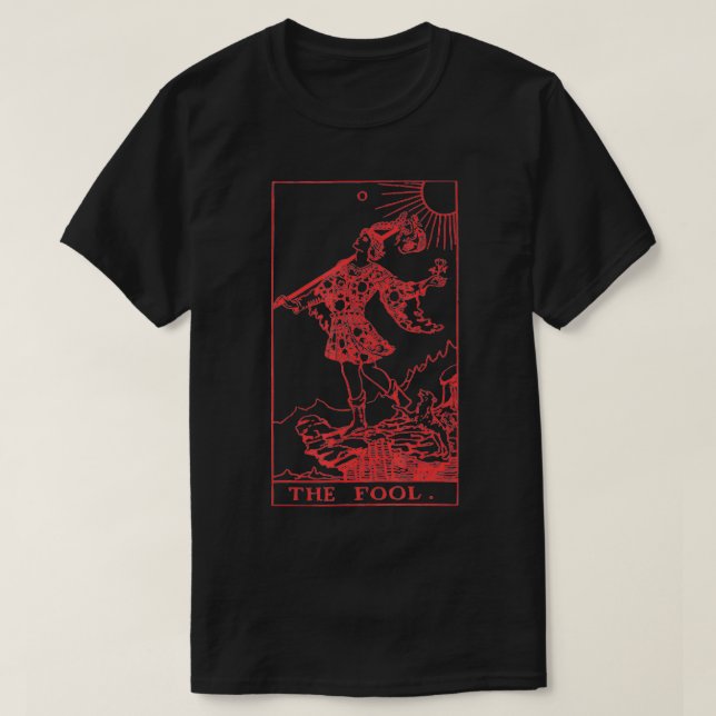 Camiseta 0 El tonto Tarot ocultó a Lucifer 666 Gótico Black (Diseño del anverso)