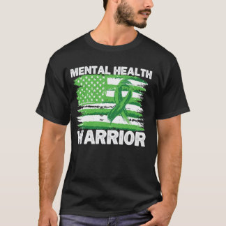 Camiseta 0 Guerrero de Salud Mental Americano Bandera USA H