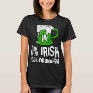Camiseta 0 Irlandés 100 Borracho Borrador De Cerveza Shamro