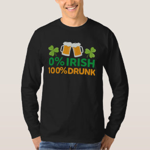 Camiseta 0 Irlandés 100 ebrio Saint Patrick s Day Beer Mugs