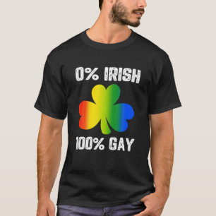 Camiseta 0% Irlandés 100% gay Gracioso Día de San Patricio