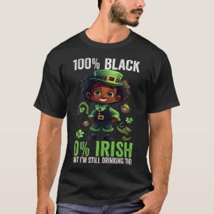 Camiseta 0% irlandés 100% negro - divertido St. Patricks Da