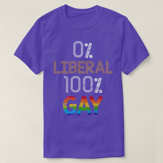 Camiseta 0 LGBT liberal de 100 gays (Diseño del anverso)