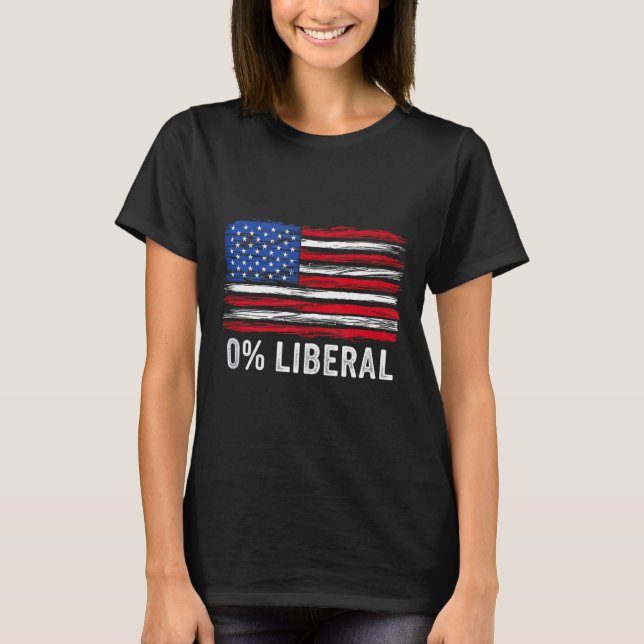 Camiseta 0% Liberal Zero Percent Anti Liberal Republican Ta (Anverso)