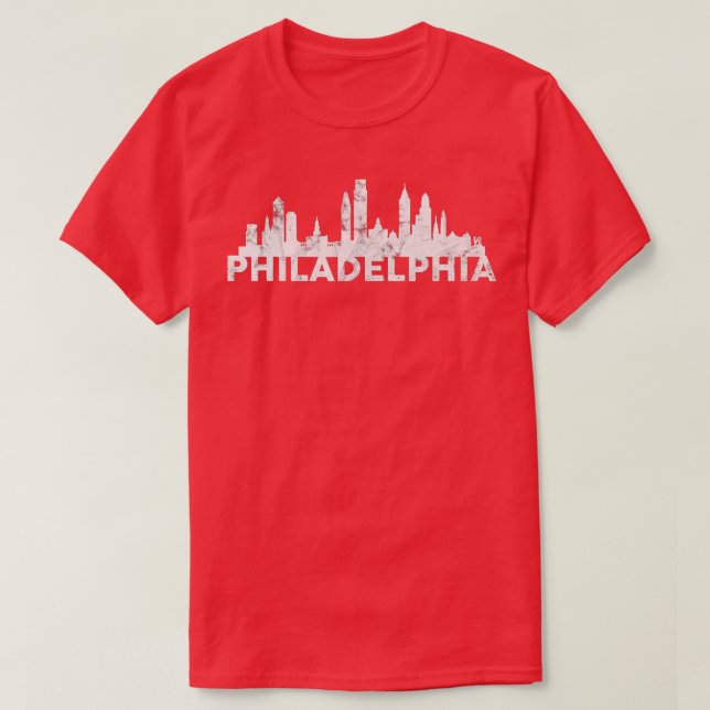 Camiseta 0 Love Philadelphia Skyline Downtown Cityscape Phi (Diseño del anverso)