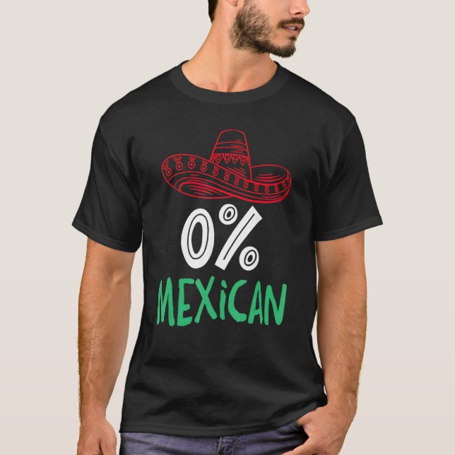 Camiseta 0 Mexican With Sombrero And Mustache For Cinco de  (Anverso)