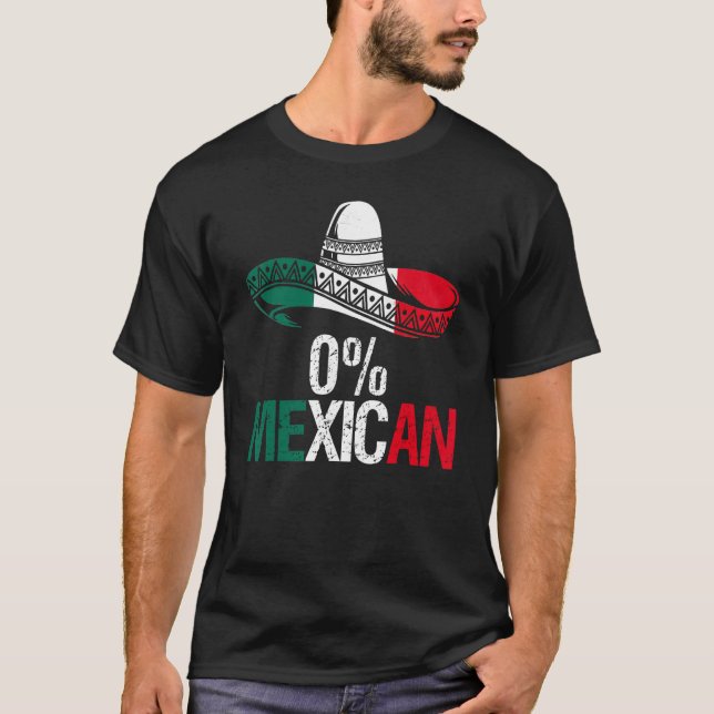 Camiseta 0 Mexican With Sombrero And Mustache For Cinco de  (Anverso)