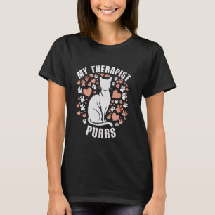 Camiseta 0 Mi Terapeuta Ronronea Amante de Gatos Divertido