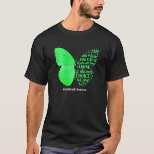 Camiseta 0 Mujer Mariposa Cinta Verde Conciencia Salud Ment