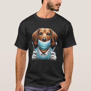 Camiseta 0 Odontología Dental Dientes Doctor Dachshund