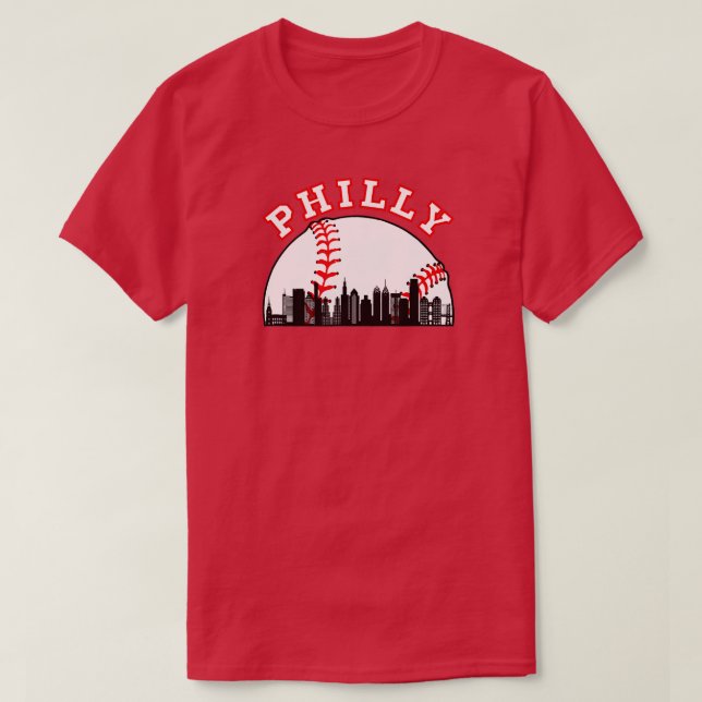 Camiseta 0 Phillip Baseball Shirt Philly PA Cityscape Skyli (Diseño del anverso)