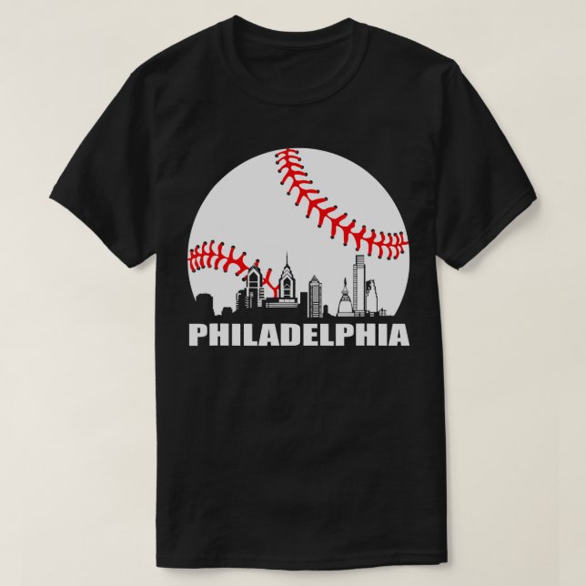 Camiseta 0 Philly Downtown Philadelphia Shira Baseball Skyl (Diseño del anverso)