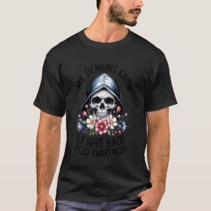 Camiseta 0 Reaper PTSD Mis Demonios Saben Que Lucho Salud M