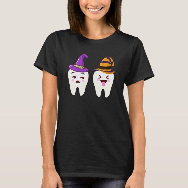 Camiseta 0 Sombrero de Bruja de Diente Divertido Asistente  (Anverso)